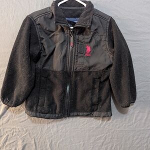 U.S. Polo Assn. Black Jacket with Pink Logo